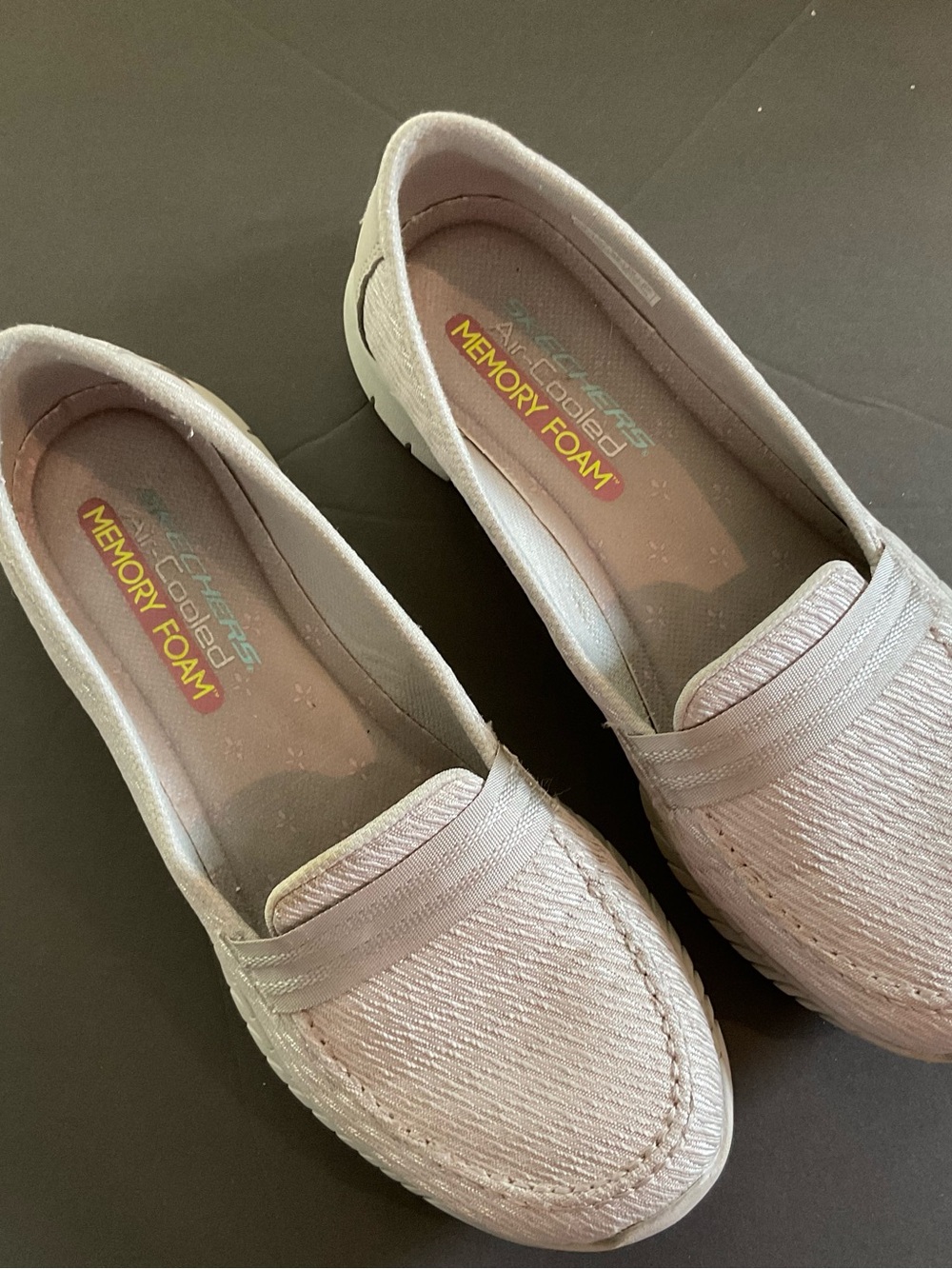 Skechers Women's Light Beige Slip-On Memory Foam Loafers Size 9